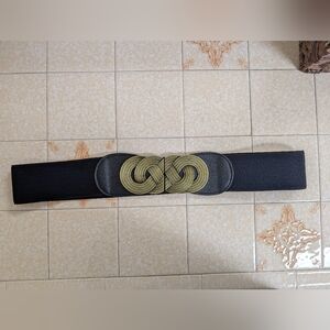 Svaha Black Belt with Gold Knot Design